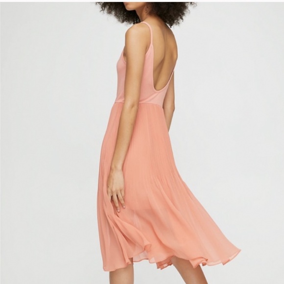 Wilfred Dresses & Skirts - Tawny Orange (looks coral/peach)Aritzia Daphne Wilfred pleated dress